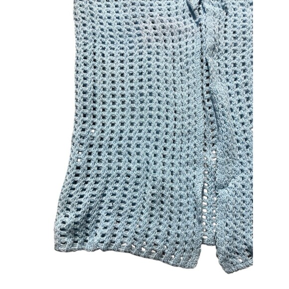 Vtg Lerner Shops Blue Crotched Sweater Vest Sz S Hippie Boho Festival - Picture 3 of 10